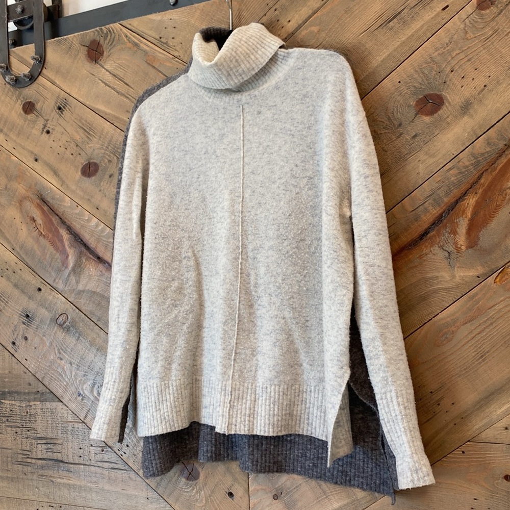 Athleta Transit Colorblock Merino Turtleneck M